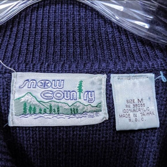 VINTAGE Snow Country Ski Pullover Sweater L - Picture 3 of 7